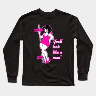 Barbell girl, gym girl, fitness girl, weightlifting girl Long Sleeve T-Shirt